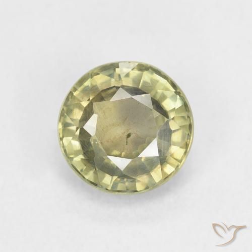 0.86ct Natural Yellowish Green Sapphire, Round, VS