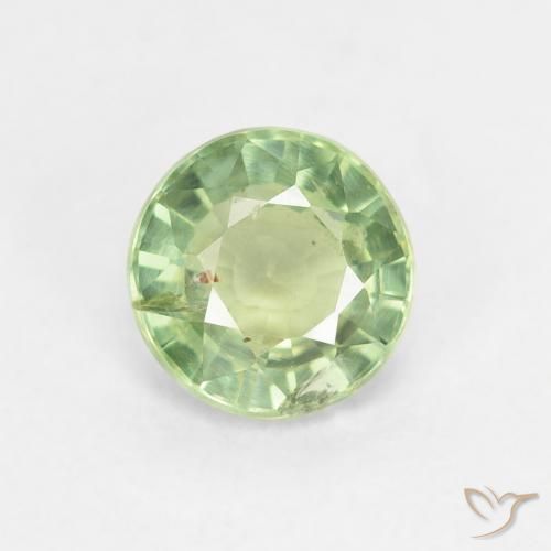 0.82ct Natural Yellow Green Sapphire, Round, VS