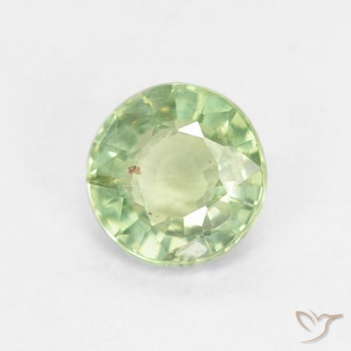 0.82 ct Green Sapphire Stone, Natural Sapphire in Round Facet Shape for Sale