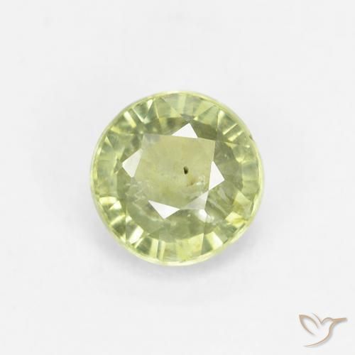 0.71ct Natural Lime Green Sapphire, Round, VS