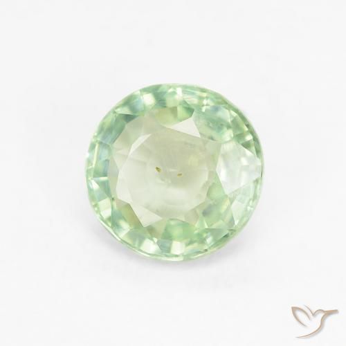 0.83 ct Green Sapphire Stone, Natural Sapphire in Round Facet Shape for Sale