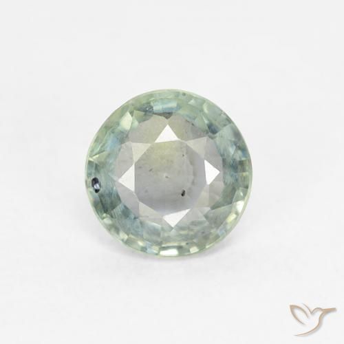 0.59ct Natural Medium Green Sapphire, Round, VS, Photo A