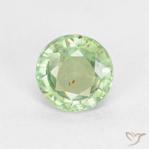 0.81ct Natural Light Yellowish Green Sapphire, Round, VS