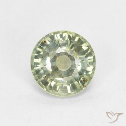 0.83ct Natural Pale Green Sapphire, Round, VS