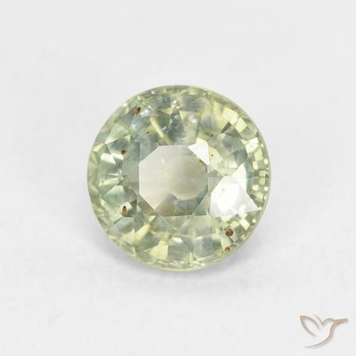 0.83 ct Green Sapphire Stone, Natural Sapphire in Round Facet Shape for Sale