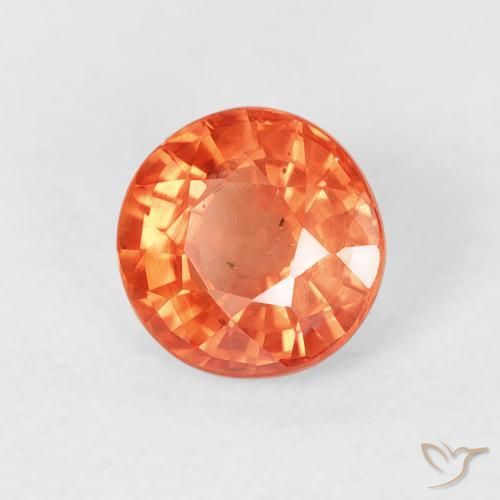 0.87 ct Red Sapphire Stone, Natural Sapphire in Round Facet Shape for Sale