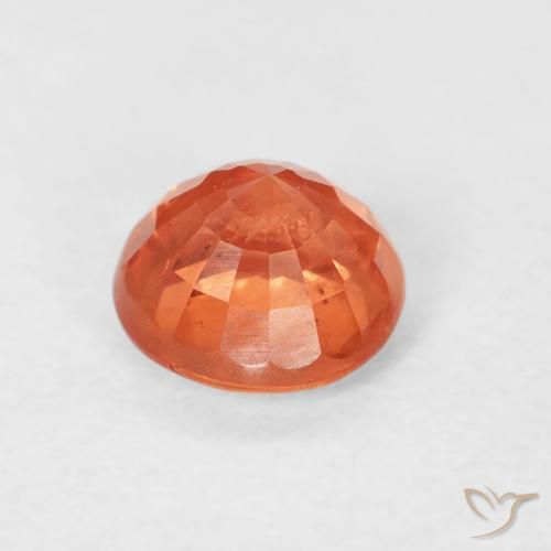 Sapphire Gemstone in 5.5 mm (calibrated) Size for Sale, Sapphire Stone in Reddish Orange Color