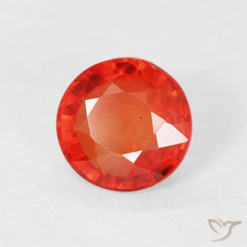 0.73 ct Red Sapphire Stone, Natural Sapphire in Round Facet Shape for Sale