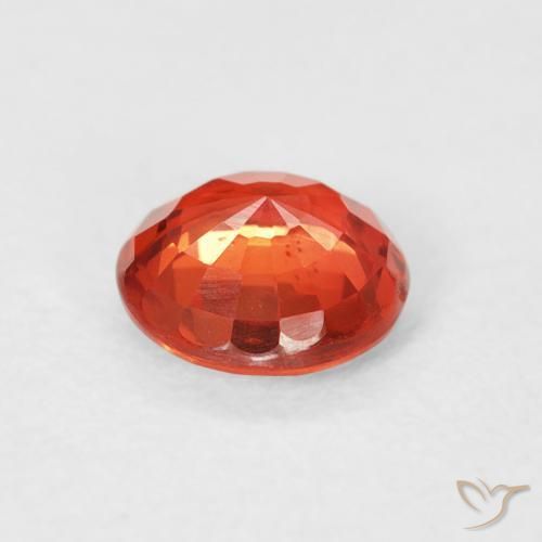 Sapphire Gemstone in 5.5 mm (calibrated) Size for Sale, Sapphire Stone in Reddish Orange Color