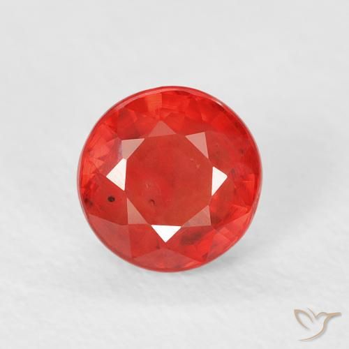 0.82ct Natural Bright Red Sapphire, Round, VS
