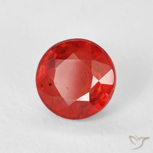 0.82 ct Red Sapphire Stone, Natural Sapphire in Round Facet Shape for Sale
