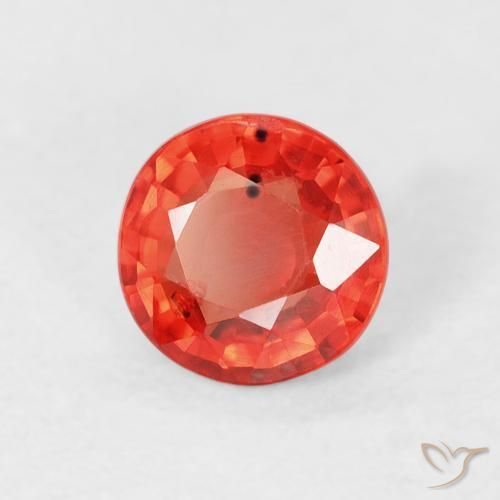 0.76 ct Red Sapphire Stone, Natural Sapphire in Round Facet Shape for Sale