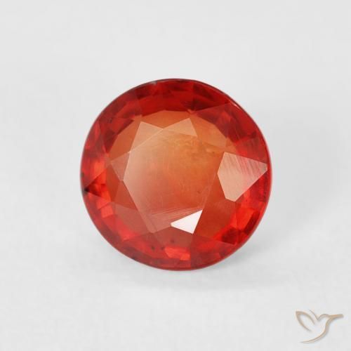 0.77 ct Red Sapphire Stone, Natural Sapphire in Round Facet Shape for Sale