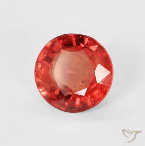 0.78 ct Red Sapphire Stone, Natural Sapphire in Round Facet Shape for Sale