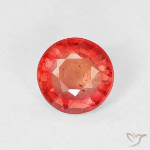 0.61ct Natural Bright Red Sapphire, Round, VS