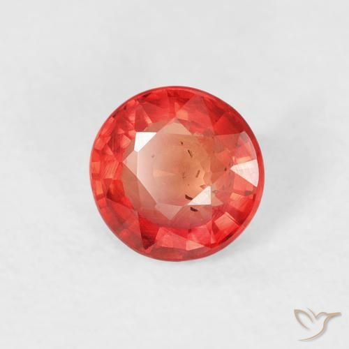 0.61 ct Red Sapphire Stone, Natural Sapphire in Round Facet Shape for Sale