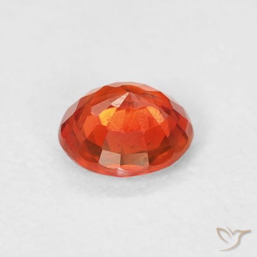 Sapphire Gemstone in 5.3 mm Size for Sale, Sapphire Stone in Intense Red Orange Color