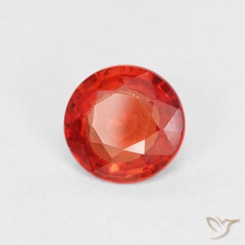 0.52 ct Red Sapphire Stone, Natural Sapphire in Round Facet Shape for Sale