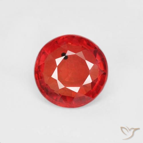 0.73ct Natural Bright Red Sapphire, Round, VS