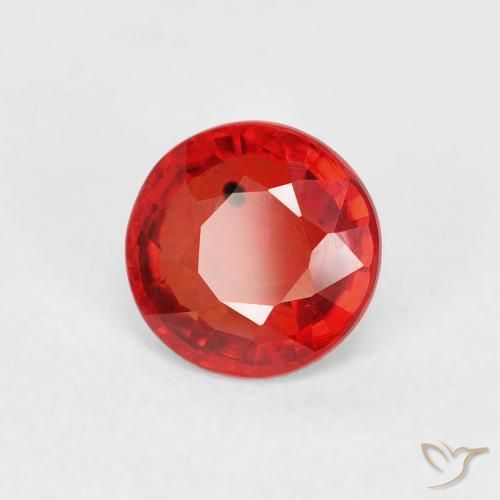 0.73 ct Red Sapphire Stone, Natural Sapphire in Round Facet Shape for Sale