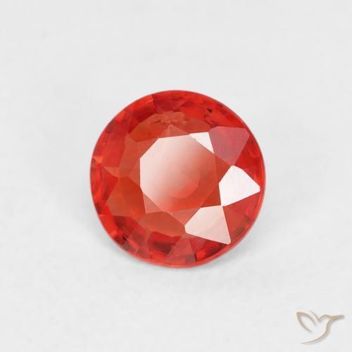 0.51 ct Red Sapphire Stone, Natural Sapphire in Round Facet Shape for Sale