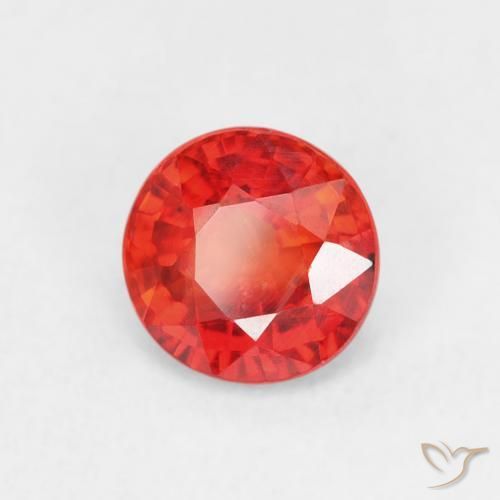 0.78 ct Red Sapphire Stone, Natural Sapphire in Round Facet Shape for Sale