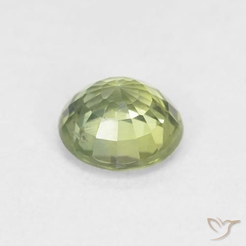 Sapphire Gemstone in 5.5 mm (calibrated) Size for Sale, Sapphire Stone in Light Lively Green Color