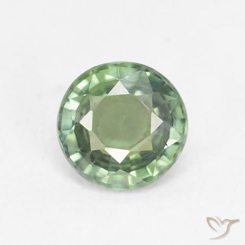 0.80ct Natural Light Forest Green Sapphire, Round, VS