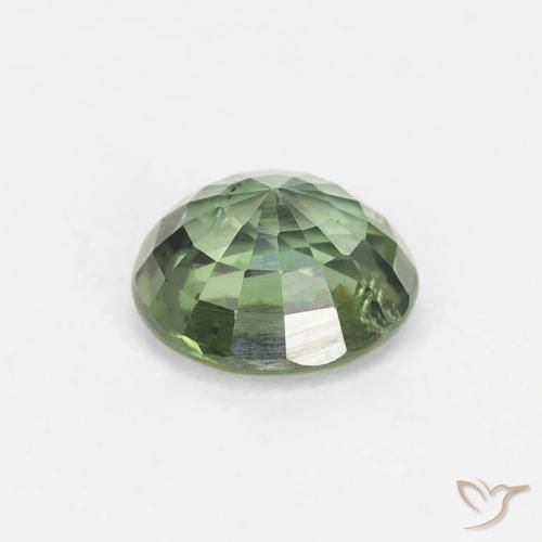 Sapphire Gemstone in 5.5 mm (calibrated) Size for Sale, Sapphire Stone in Light Forest Green Color