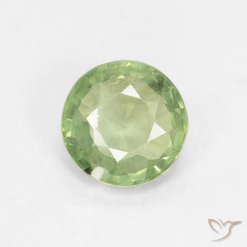 0.89ct Natural Lime Green Sapphire, Round, VS