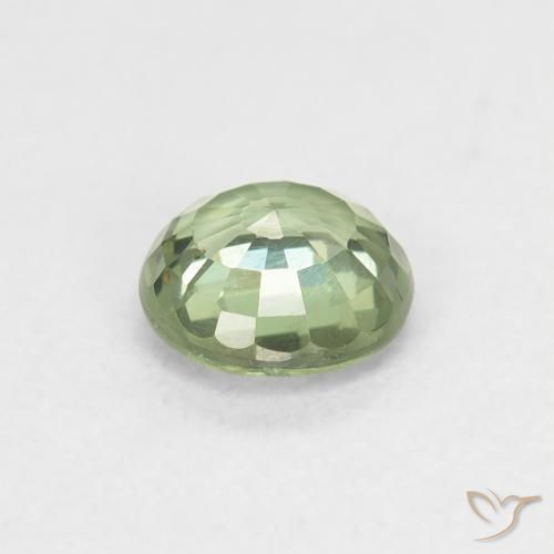 Sapphire Gemstone in 5 mm (calibrated) Size for Sale, Sapphire Stone in Light Sage Green Color