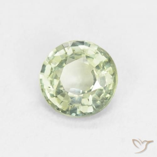 0.86 ct Green Sapphire Stone, Natural Sapphire in Round Facet Shape for Sale