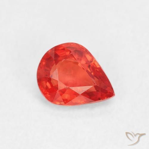 0.47 ct Red Sapphire Stone, Natural Sapphire in Pear Facet Shape for Sale