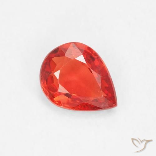 0.41 ct Red Sapphire Stone, Natural Sapphire in Pear Facet Shape for Sale