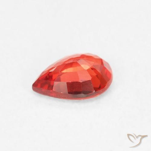 Sapphire Gemstone in 5.2 x 4 mm Size for Sale, Sapphire Stone in Bright Crimson Red-Orange Color