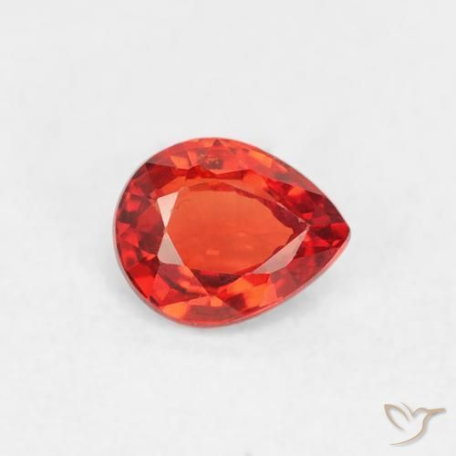 0.42 ct Red Sapphire Stone, Natural Sapphire in Pear Facet Shape for Sale