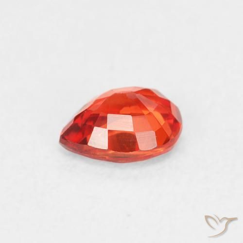 Sapphire Gemstone in 5 x 4 mm (calibrated) Size for Sale, Sapphire Stone in Bright Crimson Red-Orange Color
