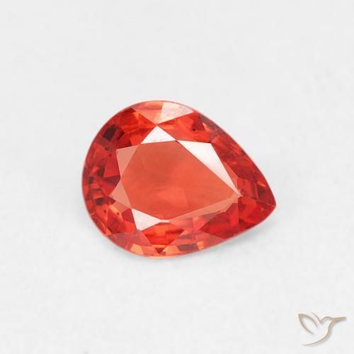 0.37 ct Red Sapphire Stone, Natural Sapphire in Pear Facet Shape for Sale