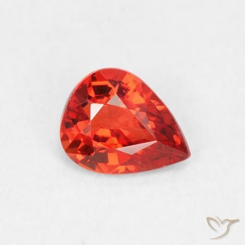 0.40 ct Red Sapphire Stone, Natural Sapphire in Pear Facet Shape for Sale