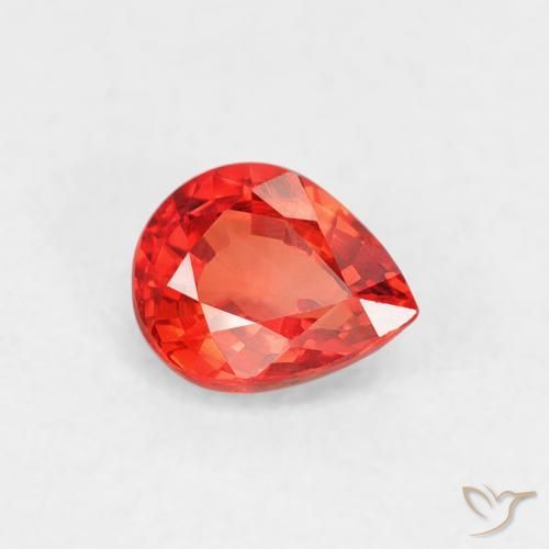 0.43 ct Red Sapphire Stone, Natural Sapphire in Pear Facet Shape for Sale