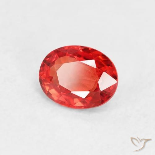 0.42 ct Red Sapphire Stone, Natural Sapphire in Oval Facet Shape for Sale