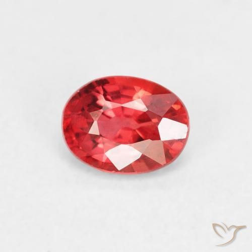 0.41 ct Red Sapphire Stone, Natural Sapphire in Oval Facet Shape for Sale
