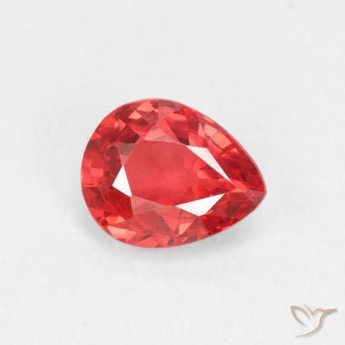 0.48 ct Red Sapphire Stone, Natural Sapphire in Pear Facet Shape for Sale