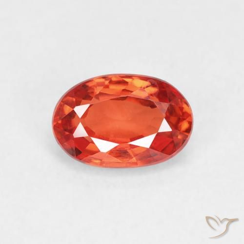 0.76ct Natural Reddish Orange Sapphire, Oval, VVS-VS