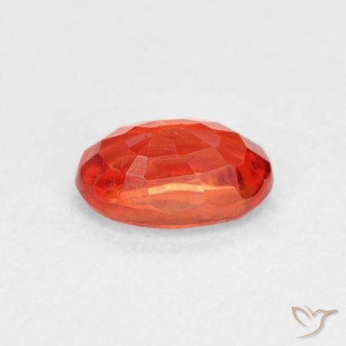 Sapphire Gemstone in 6.2 x 4.2 mm Size for Sale, Sapphire Stone in Reddish Orange Color