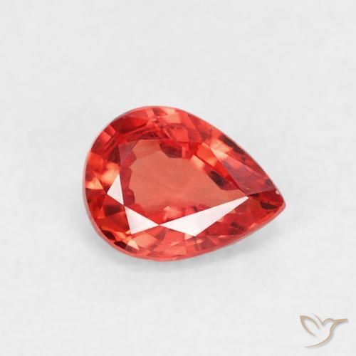0.39 ct Red Sapphire Stone, Natural Sapphire in Pear Facet Shape for Sale