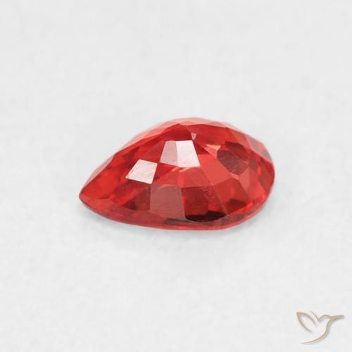 Sapphire Gemstone in 5 x 4 mm (calibrated) Size for Sale, Sapphire Stone in Intense Red Orange Color