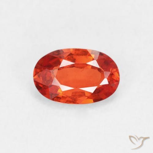 0.56ct Natural Reddish Orange Sapphire, Oval, VVS-VS