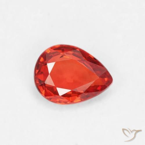 0.38 ct Red Sapphire Stone, Natural Sapphire in Pear Facet Shape for Sale