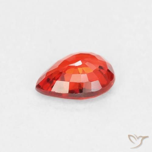 Sapphire Gemstone in 5.1 x 3.9 mm Size for Sale, Sapphire Stone in Intense Red Orange Color